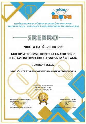 VSITE - Nikoa Hadživeljković dipolma INOVA MLADI 2025